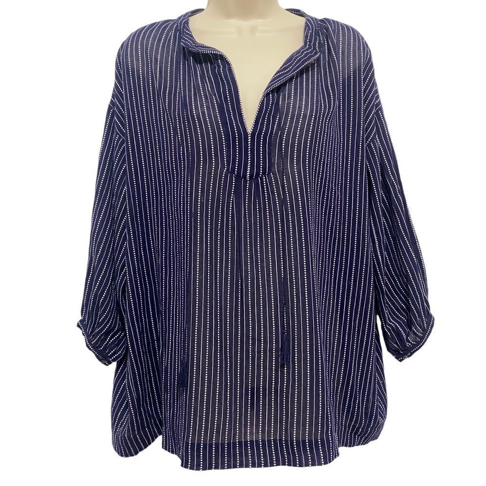 MADEWELL Boho Navy Blue Blouse